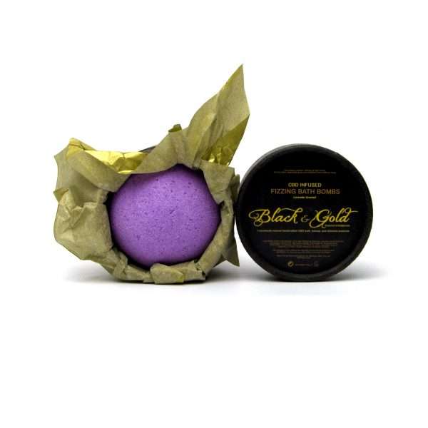 Black & Gold Natural Indulgence CBD Bath Bombs Lavender