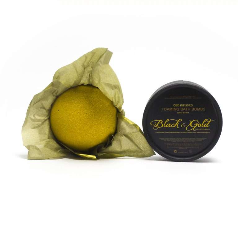Black & Gold Natural Indulgence CBD Bath Bombs Lemon