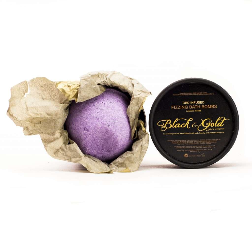 CBD Bath Bombs - Lavender - Black & Gold Natural Indulgence CBD Cosmetics