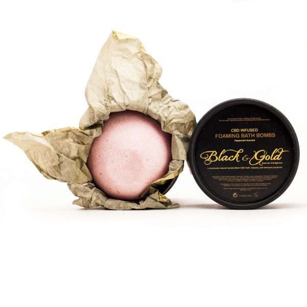 CBD Bath Bombs - Peppermint - Black & Gold Natural Indulgence CBD Cosmetics
