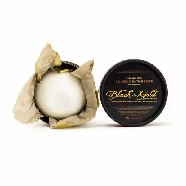 CBD Bath Bomb Ylang Ylang - Black & Gold Natural Indulgence CBD Cosmetics