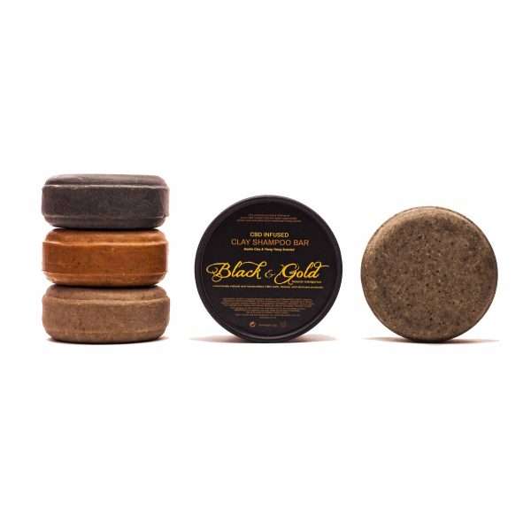 Clay CBD Shampoo Bars: Black & Gold Natural Indulgence CBD Skincare