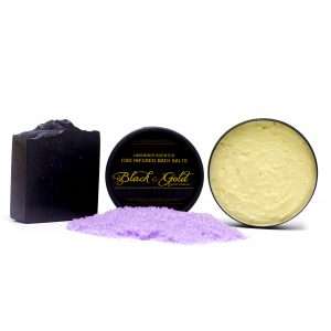 Black & Gold Natural Indulgence CBD Skincare - CBD Skincare Products Pamper Kit No1